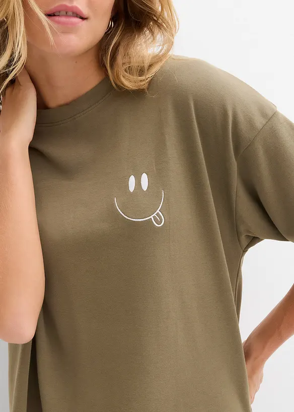 Maglia lunga oversize in puro cotone biologico, bonprix
