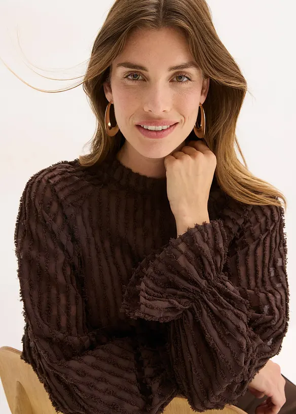 Blusa in materiale operato, bonprix