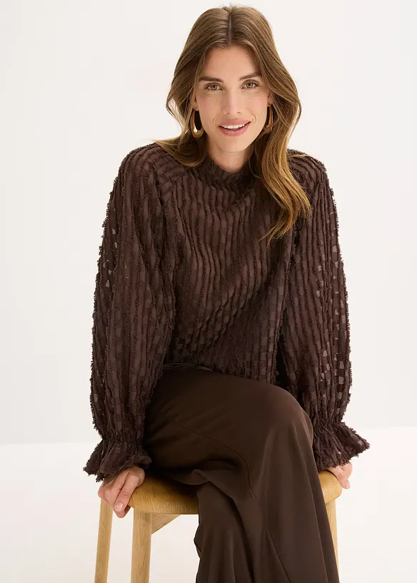 Blusa in materiale operato, bonprix