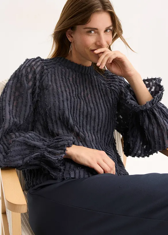 Blusa in materiale operato, bonprix