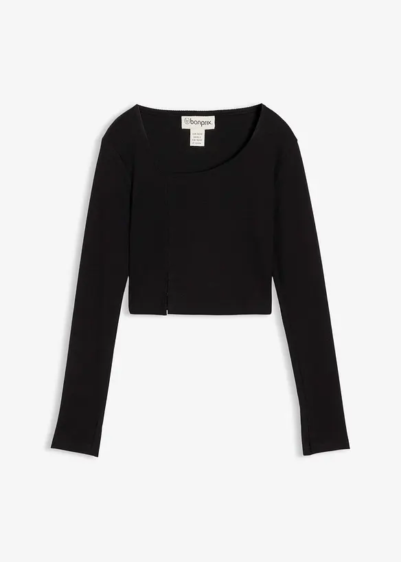 Maglia corta a costine, bonprix