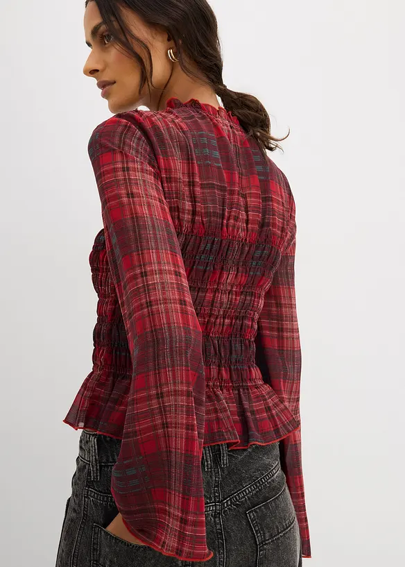Blusa con inserto smock, bonprix