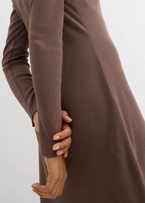 Abito in misto cotone elasticizzato a coste, bonprix