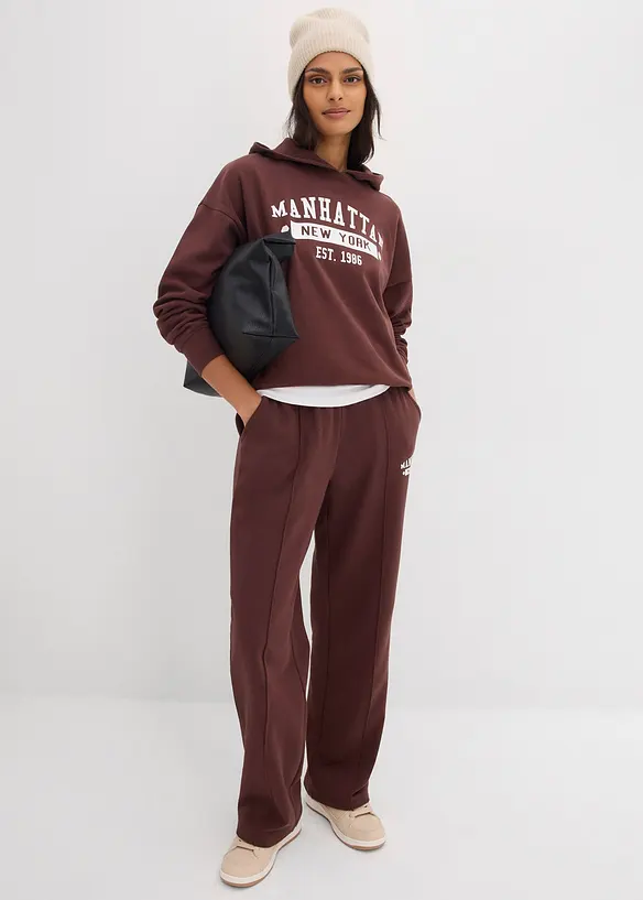 Felpa oversize con cappuccio in puro cotone, bonprix