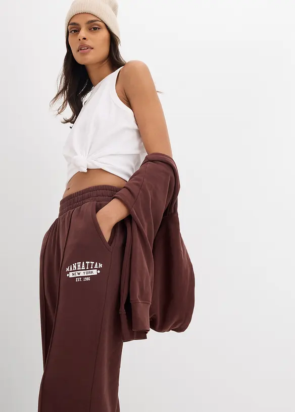Pantaloni in felpa di puro cotone, bonprix