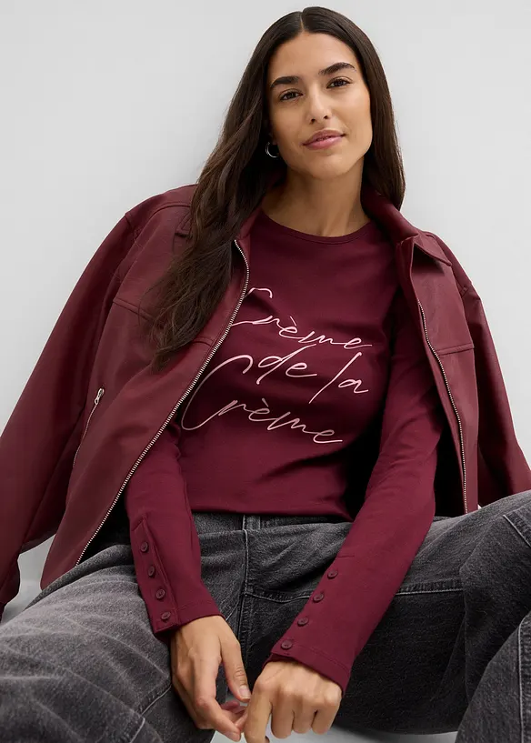Maglia a maniche lunghe in puro cotone, bonprix