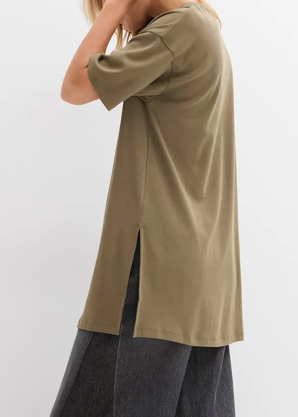 Maglia lunga oversize in puro cotone biologico, bonprix