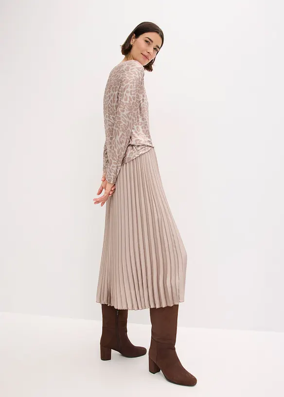 Maglia leopardata in fantasia lucida, bonprix