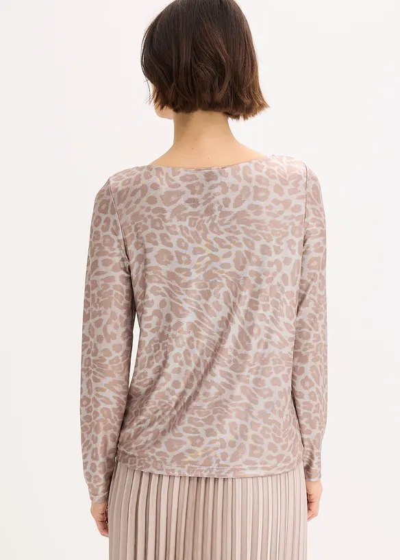Maglia leopardata in fantasia lucida, bonprix