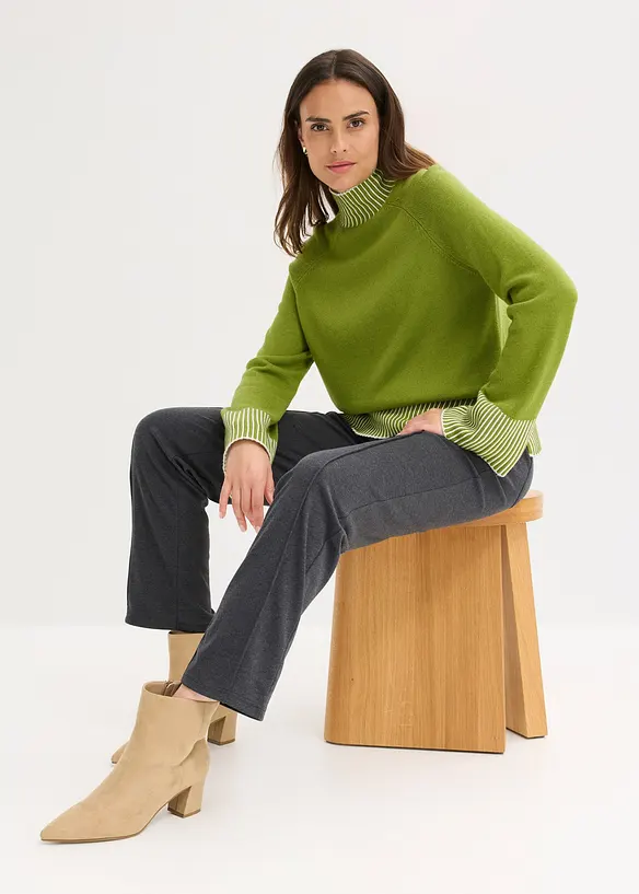 Maglione con collo dritto, bonprix