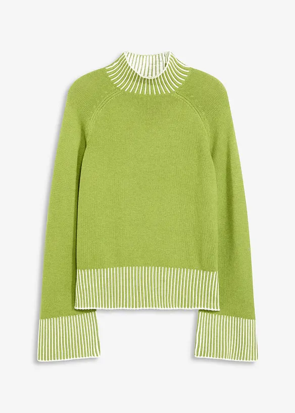 Maglione con collo dritto, bonprix