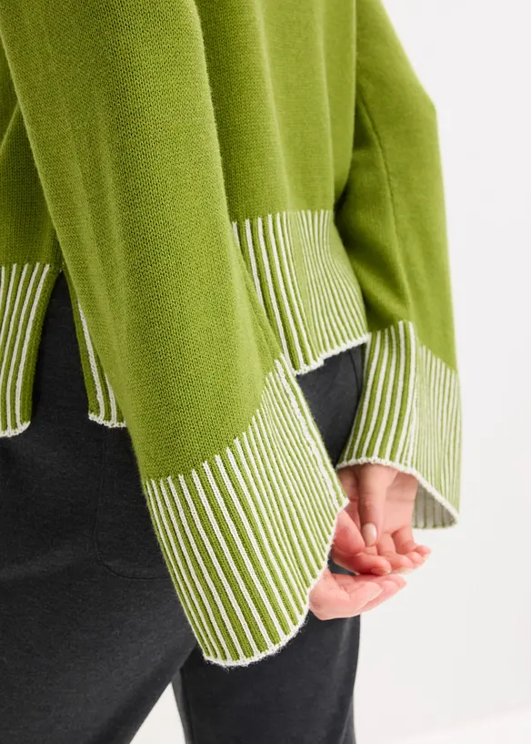 Maglione con collo dritto, bonprix