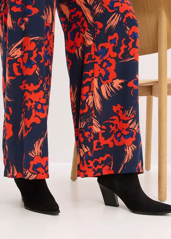 Pantaloni a palazzo in crêpe leggero di viscosa, bonprix