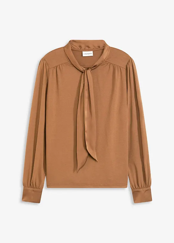 Maglia con viscosa e fiocco in satin, bonprix