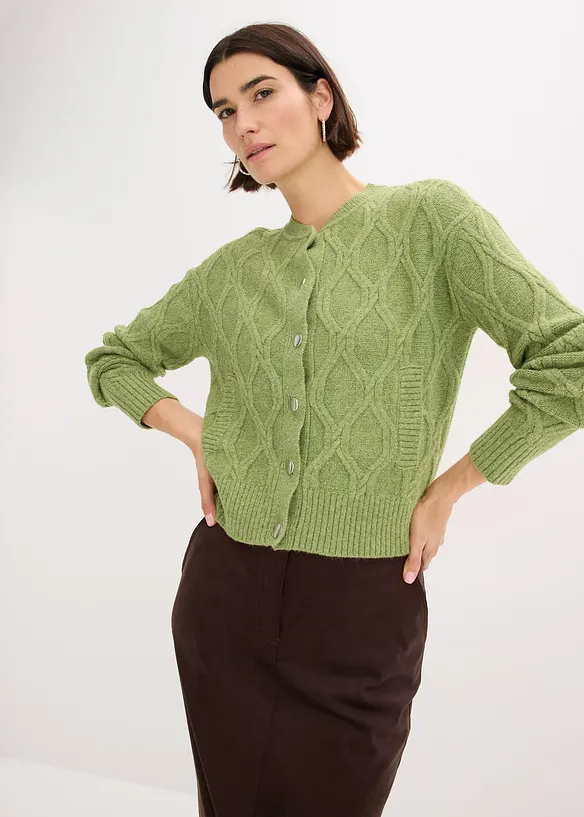 Cardigan con percentuale di lana, bonprix