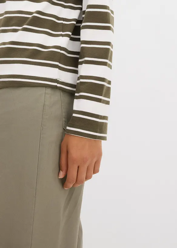 Maglia oversize in puro cotone a maniche lunghe, bonprix