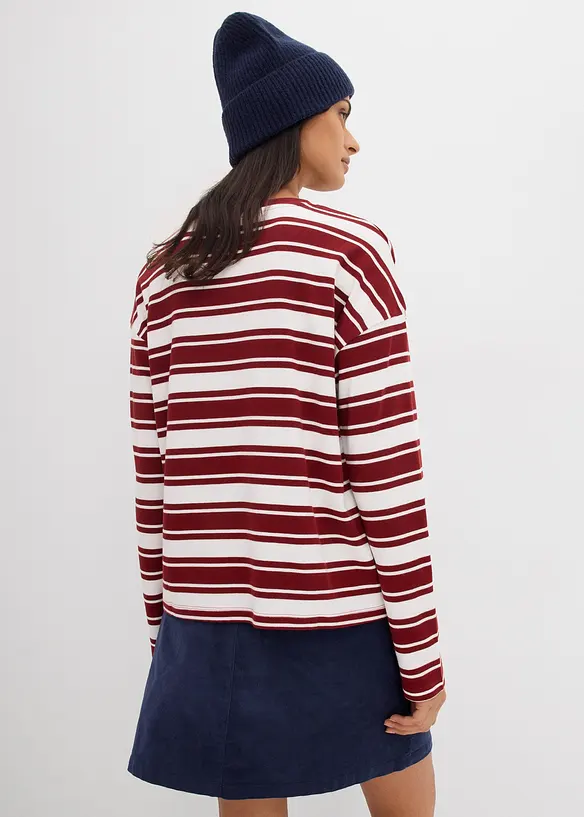 Maglia oversize in puro cotone a maniche lunghe, bonprix