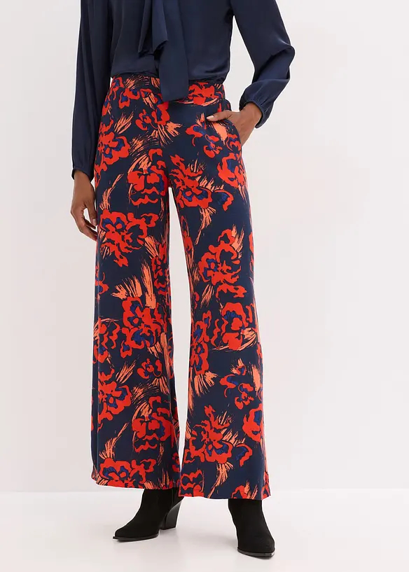 Pantaloni a palazzo in crêpe leggero di viscosa, bonprix