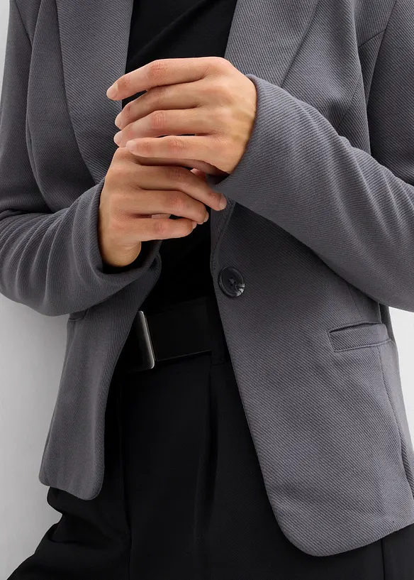 Blazer in felpa con viscosa fluente, bonprix