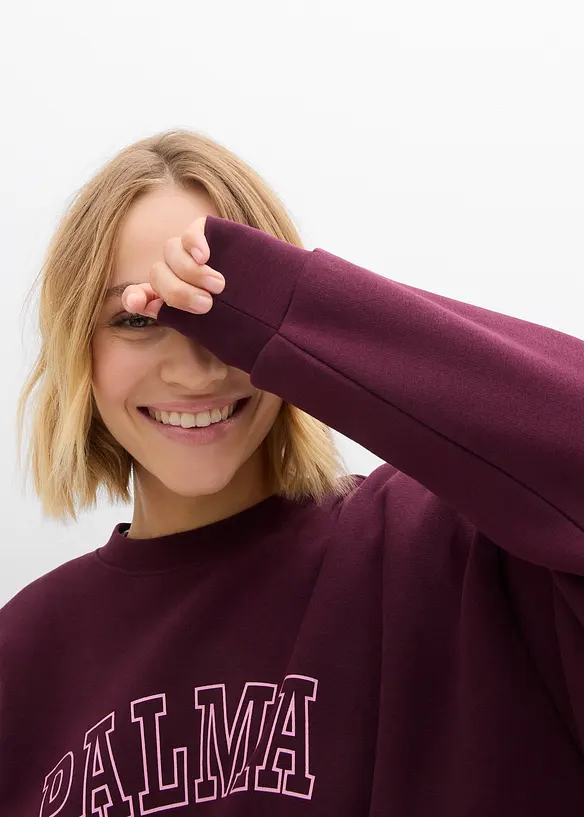 Felpa oversize in misto cotone, bonprix