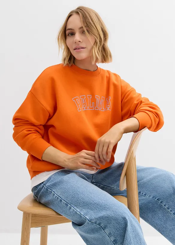 Felpa oversize in misto cotone, bonprix