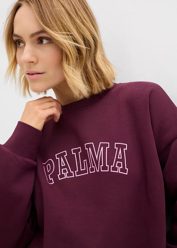 Felpa oversize in misto cotone, bonprix