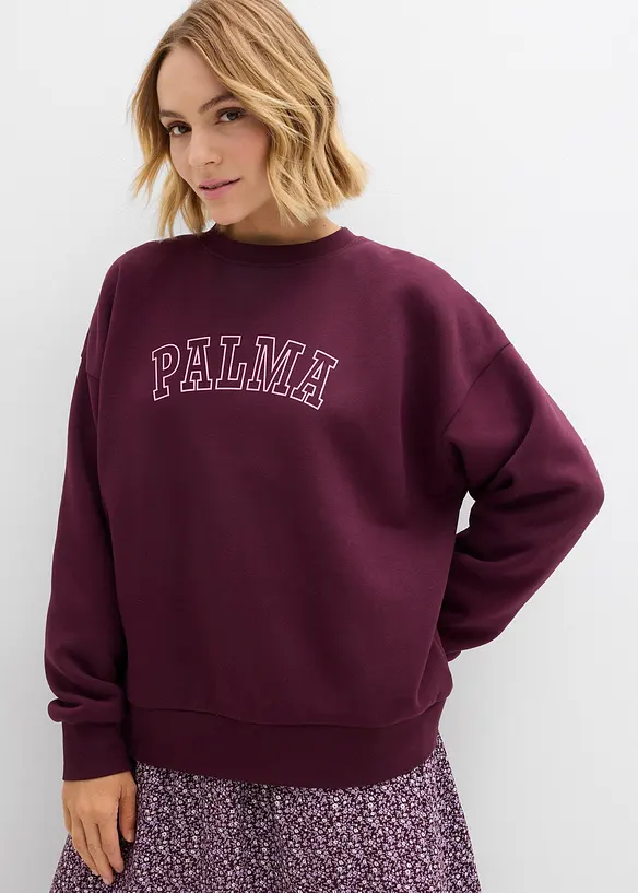 Felpa oversize in misto cotone, bonprix