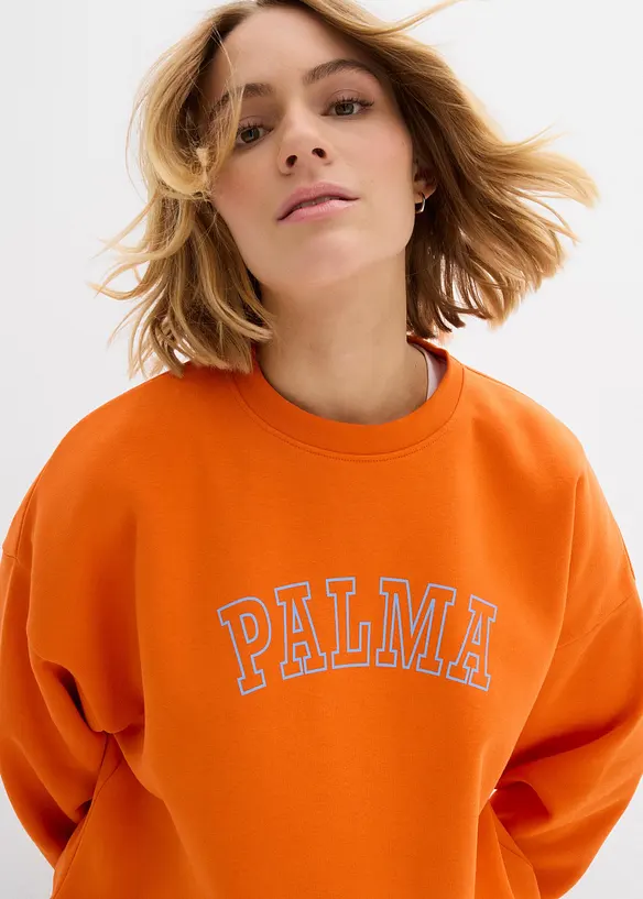 Felpa oversize in misto cotone, bonprix