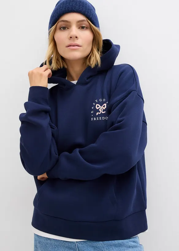 Felpa oversize in misto cotone, bonprix