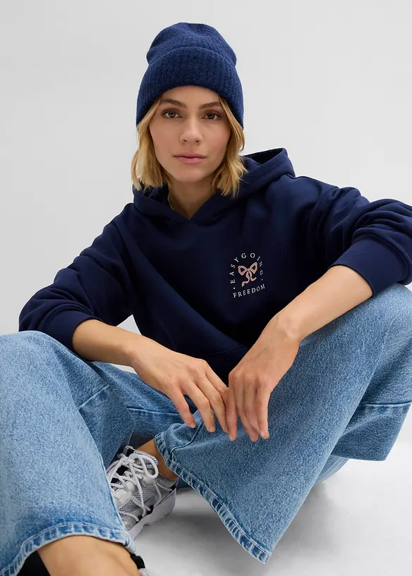 Felpa oversize in misto cotone, bonprix