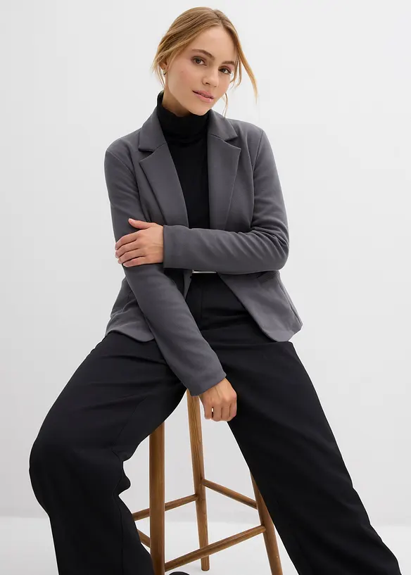 Blazer in felpa con viscosa fluente, bonprix