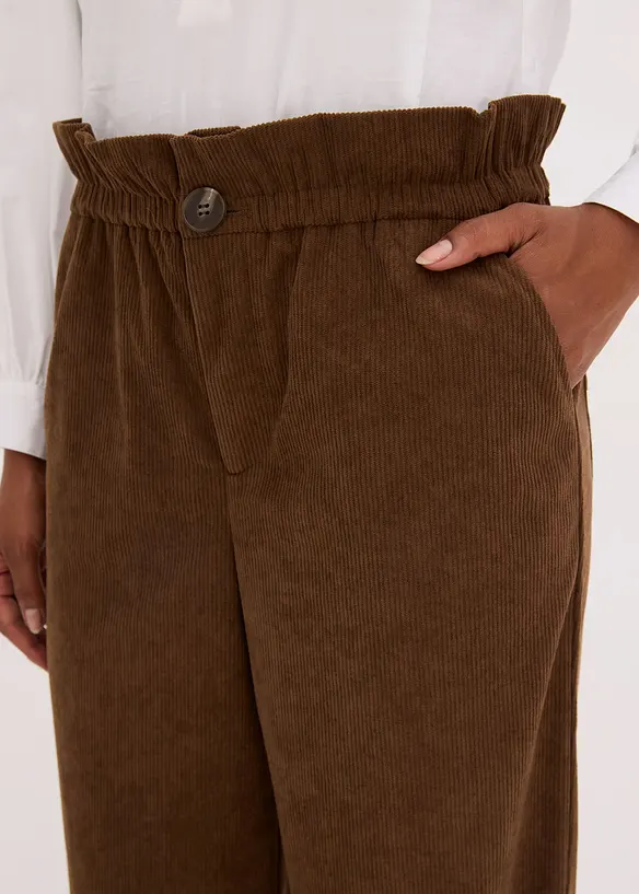 Pantaloni di velluto a coste con gambe larghe, bonprix