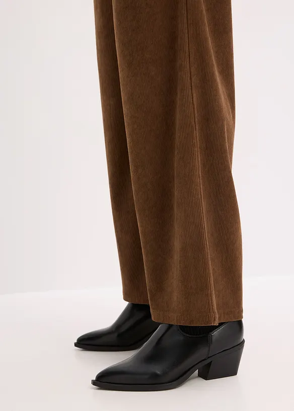 Pantaloni di velluto a coste con gambe larghe, bonprix