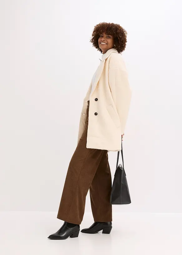Pantaloni di velluto a coste con gambe larghe, bonprix
