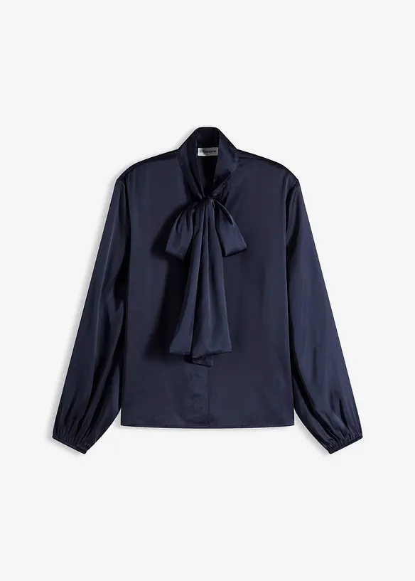 Camicetta con fiocco in satin fluente, bonprix