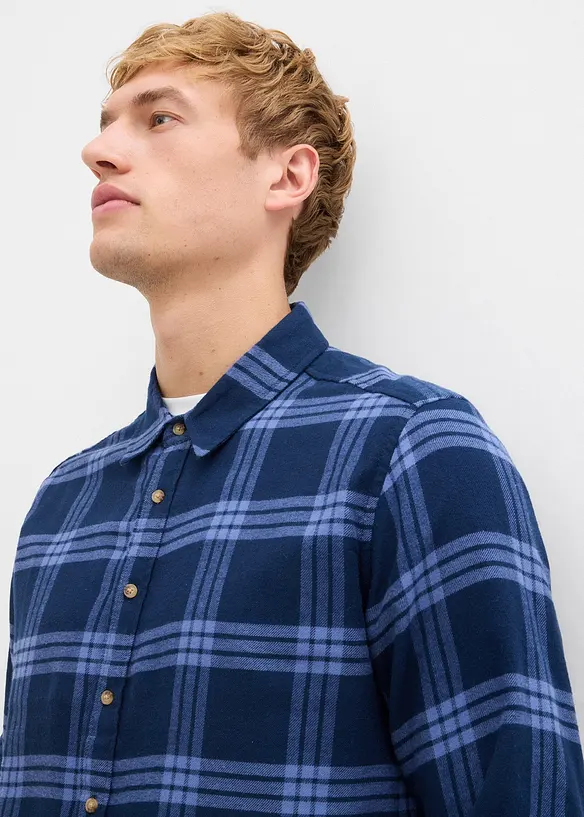 Camicia a maniche lunghe in flanella di puro cotone biologico, bonprix