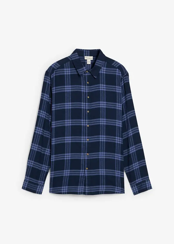 Camicia a maniche lunghe in flanella di puro cotone biologico, bonprix