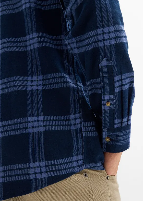 Camicia a maniche lunghe in flanella di puro cotone biologico, bonprix