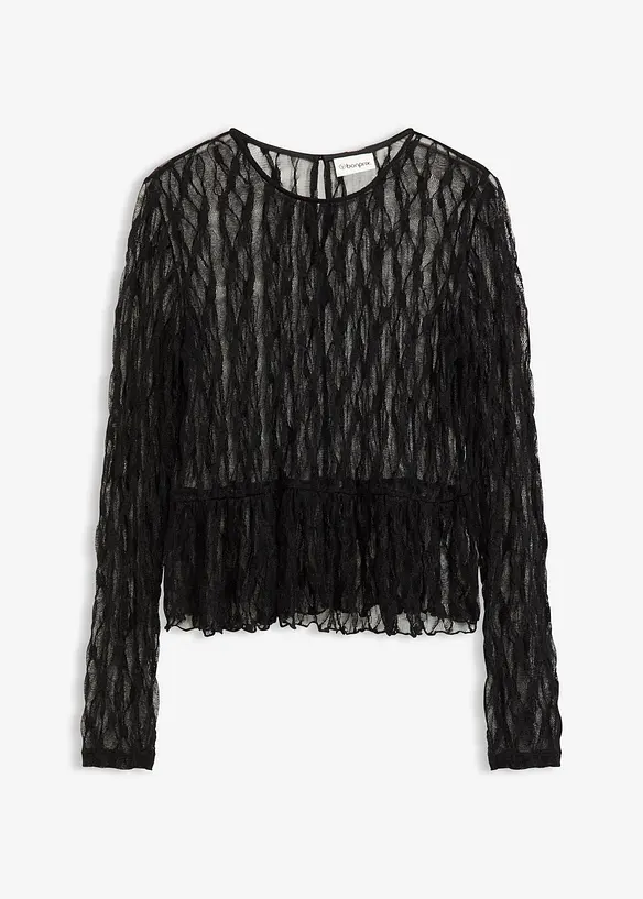 Maglia a maniche lunghe in pizzo, bonprix