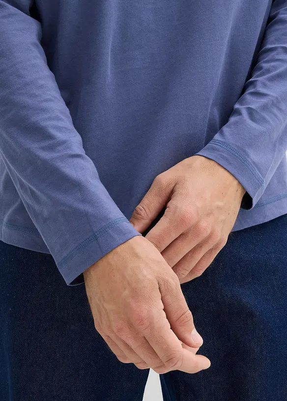 Maglia a maniche lunghe in puro cotone biologico (pacco da 2), bonprix