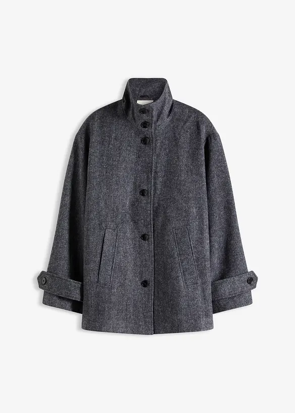 Caban lungo in simil lana, bonprix