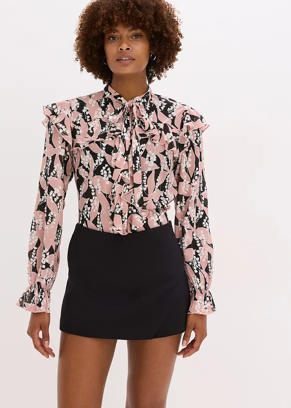Camicetta di chiffon con volant, bonprix