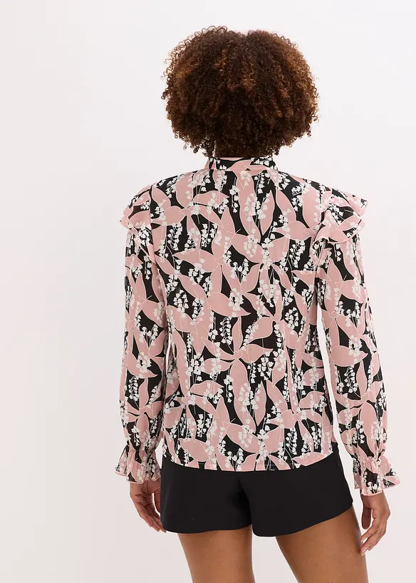 Camicetta di chiffon con volant, bonprix