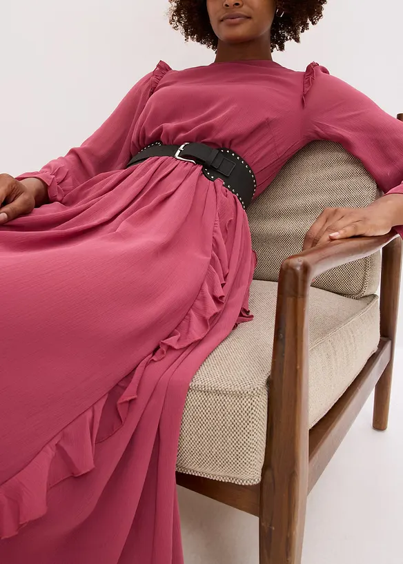 Abito di chiffon con volant, bonprix