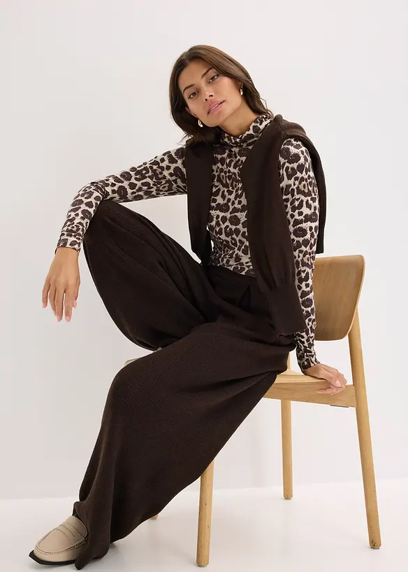 Maglia a maniche lunghe in misto viscosa morbido, bonprix