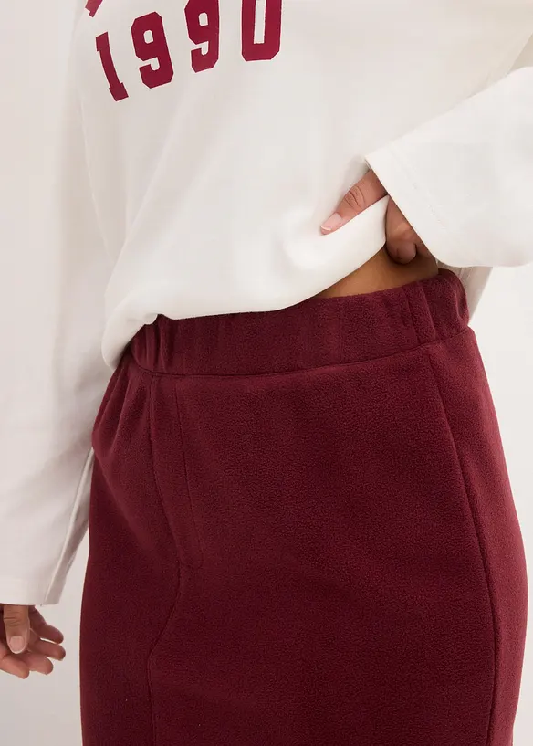 Gonna midi in felpa Polarfleece, bonprix
