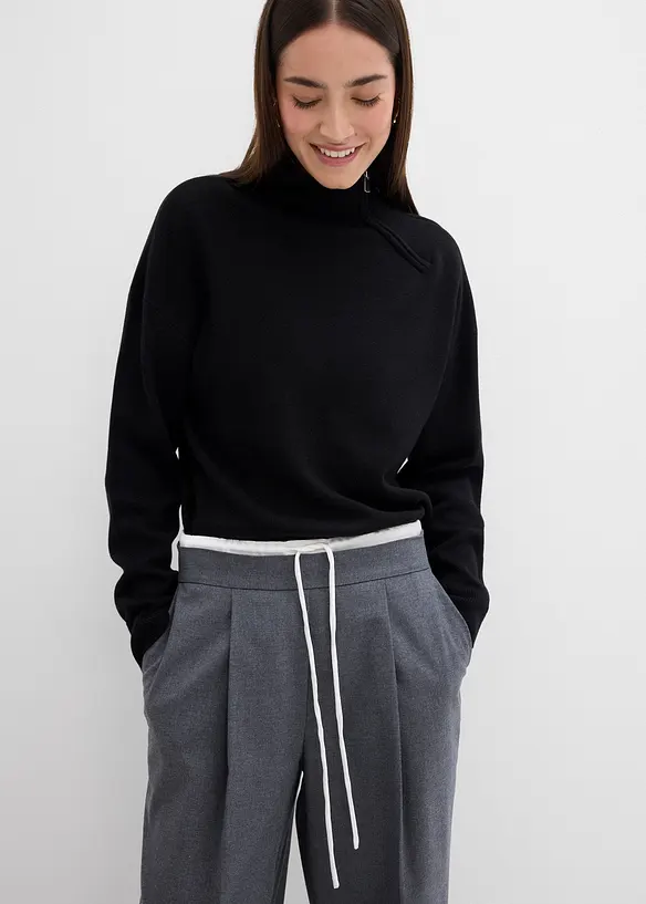 Pantaloni larghi in misto viscosa, bonprix