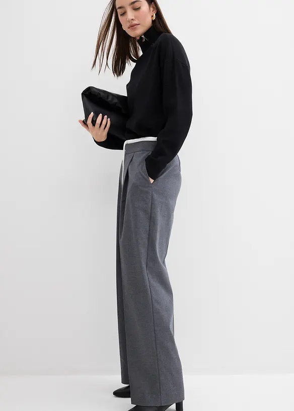 Pantaloni larghi in misto viscosa, bonprix