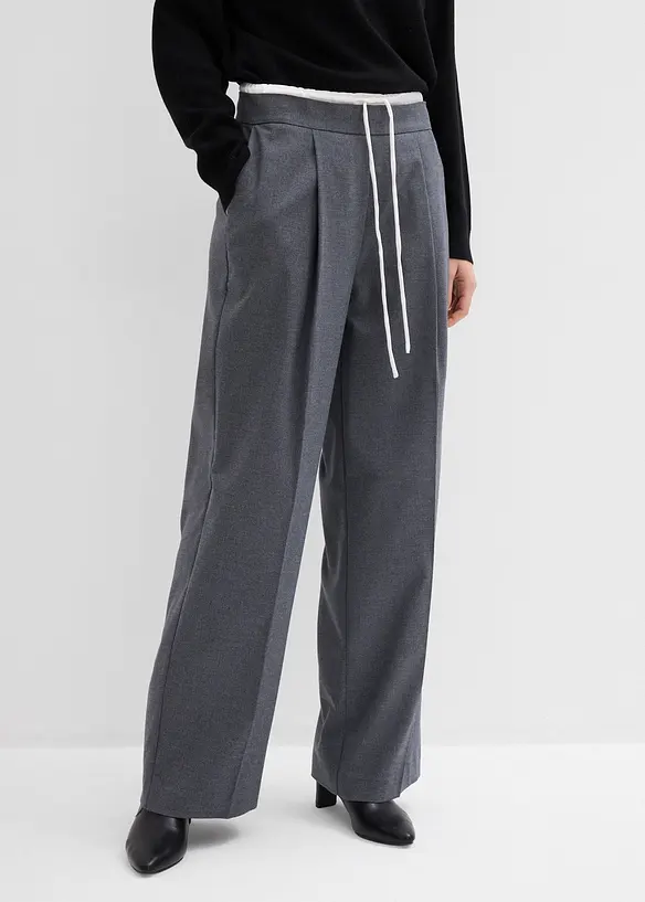 Pantaloni larghi in misto viscosa, bonprix