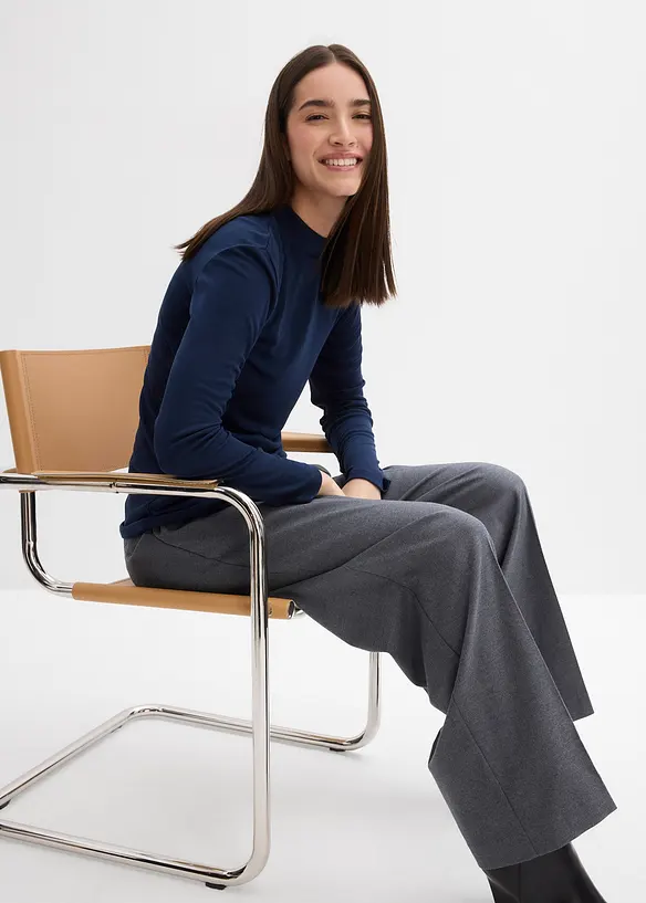 Maglia a costine con arricciatura, bonprix